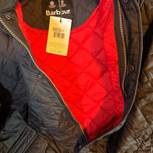 BARBOUR Flyweight Chelsea Quilted Jacket in Navy Blue MSRP$250 British Luxury-L - Picture 5 of 7